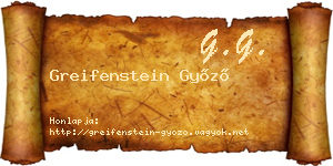 Greifenstein Győző névjegykártya